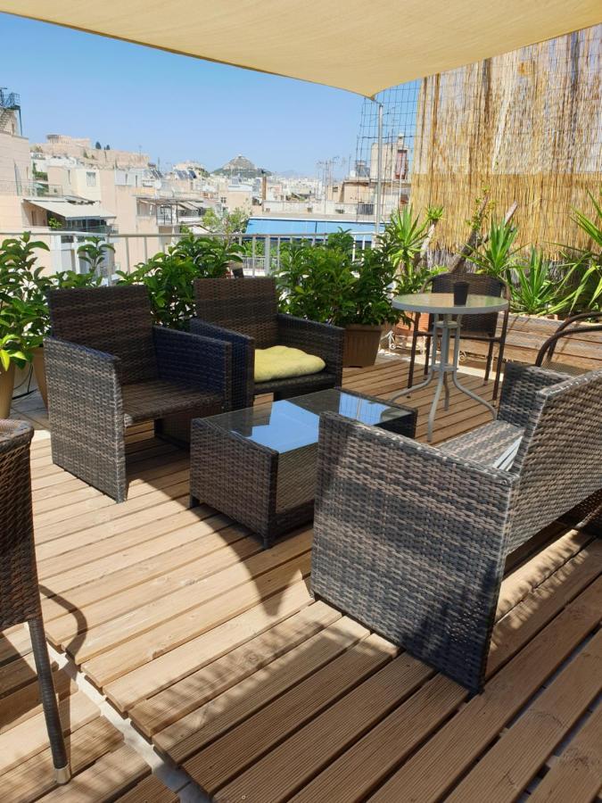Ferienwohnung Renovated Studio With Roof Garden Access, 15 M Walk To Acropolis Athen Exterior foto